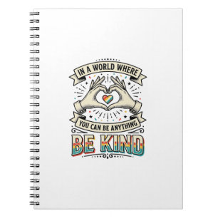 Sei freundlich Regenbogen Herz Hände Vintage-Shirt Notizblock