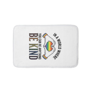 Sei Freundlich Regenbogen Herz Hände Vintage Vekto Badematte