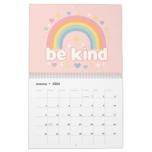 Sei freundlich – Regenbogen-Pastell-Positivität Kalender