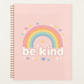 Sei freundlich – Regenbogen-Pastell-Positivität Planer