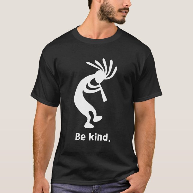Sei freundlich tanzend Kokopelli T-Shirt (Vorderseite)