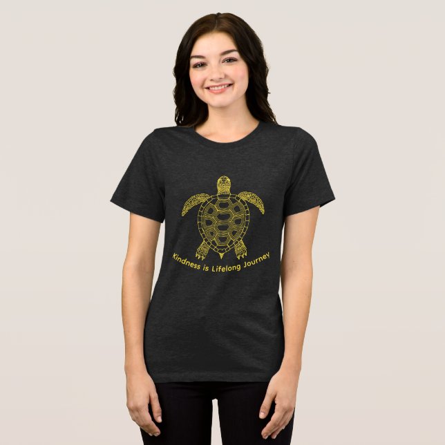 Sei freundlich Tri-Blend shirt (Vorderseite voll)