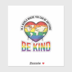 Sei freundlich Welt Herz Regenbogen Vektor T-Shirt Aufkleber