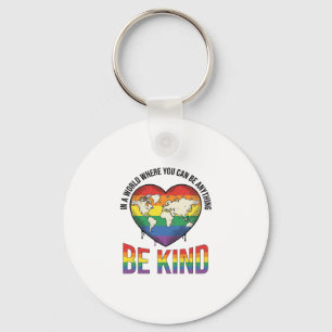 Sei freundlich Welt Herz Regenbogen Vektor T-Shirt Schlüsselanhänger