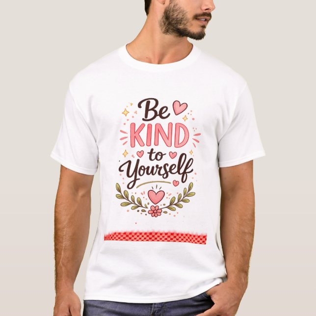 Sei Freundlich Zu Dir Selbst Typografie T-Shirt |  (Vorderseite)