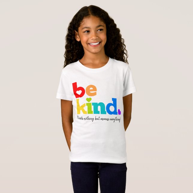 Sei freundlicher Regenbogengrafischer Slogan, benu T-Shirt (Vorne ganz)