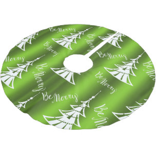 Sei frohe grüne Weihnachten Polyester Weihnachtsbaumdecke