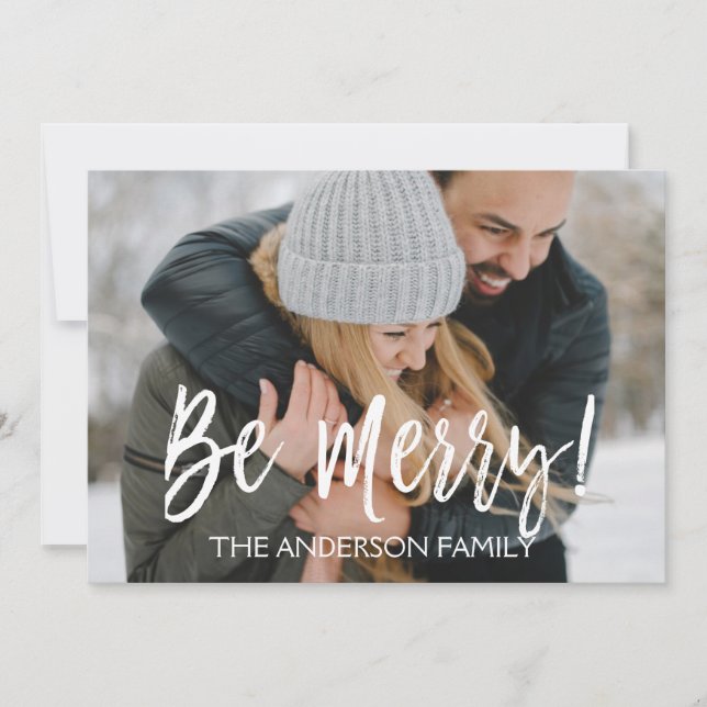Sei frohe Weihnachts-Fotokarte! Feiertagskarte (Vorderseite)