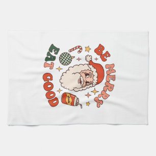 Sei fröhlich, iss gutes Weihnachten Santa Soda Zuc Geschirrtuch