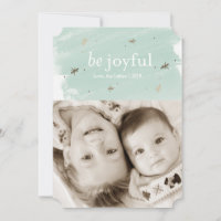 Sei fröhlich Minze Watercolor Holiday Foto 12x18 C