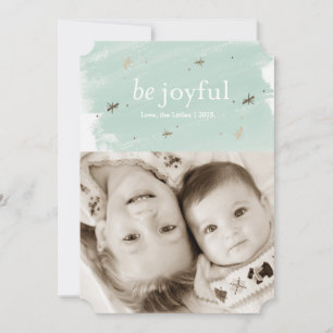 Sei fröhlich Minze Watercolor Holiday Foto 12x18 C Feiertagskarte