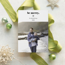 Sei fröhlich | Modern Holiday Foto Card