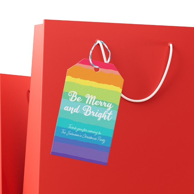 Sei fröhlich und hell Rainbow Custom Weihnachts-Pa Geschenkanhänger (Von Creator hochgeladen)