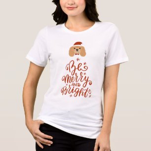 Sei fröhlicher und heller Weihnachtshund Tri-Blend Shirt
