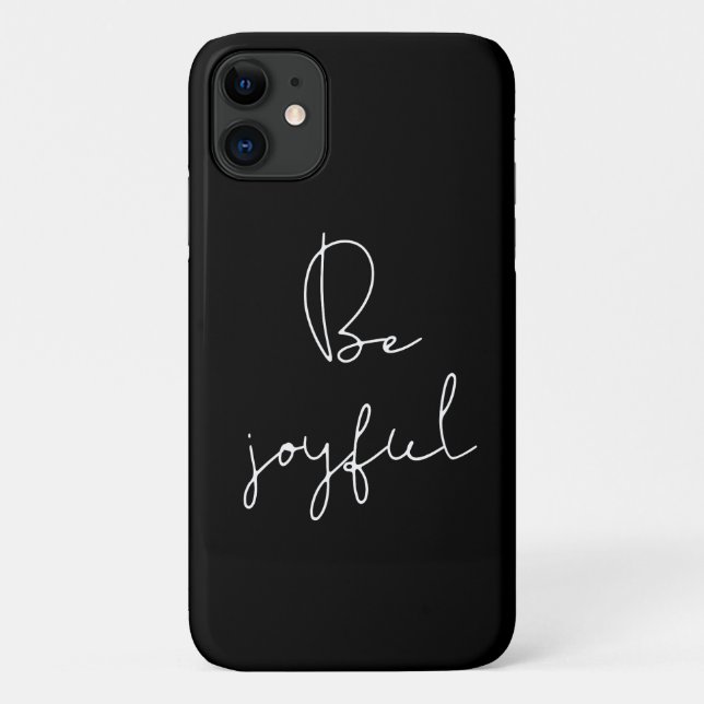 Sei fröhlicher weißer Schriftart Case-Mate iPhone Hülle (Rückseite)