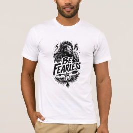 Sei Furchtlos Löwen-Wappen Motivations-Grafik-T-Sh T-Shirt