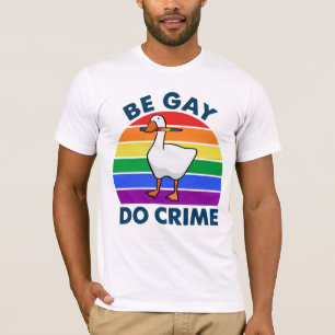Sei Gay Do Crime Gänse Color Rainbow Knife T-Shirt