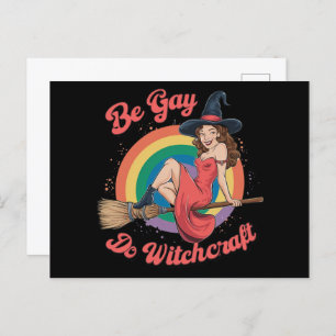 Sei Gay Do Witchcraft Gay Pride Hexenmeister Postkarte