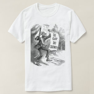 SEI GAY, MACH VERBRECHEN VINTAGE-DRUCK CARTOON T-Shirt