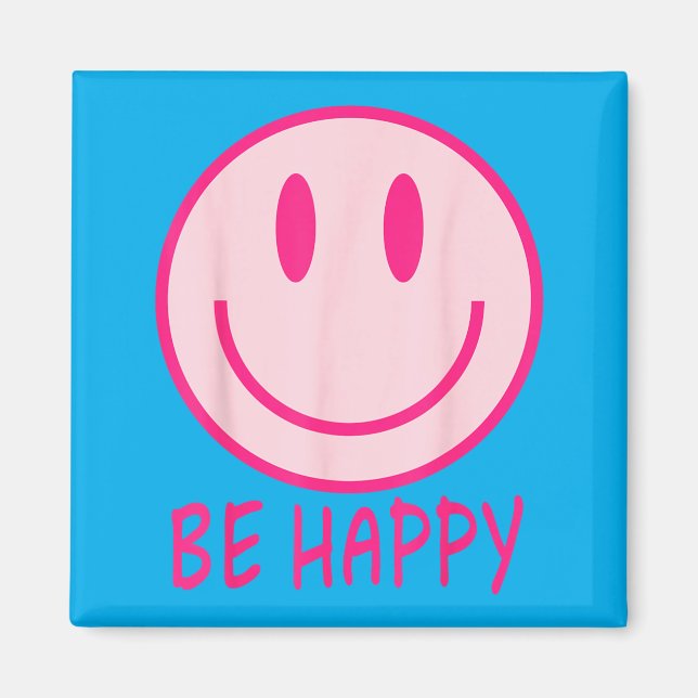 Sei glücklich 70er 80er nk Smiley Gesicht Glücklic Magnet (Vorne)
