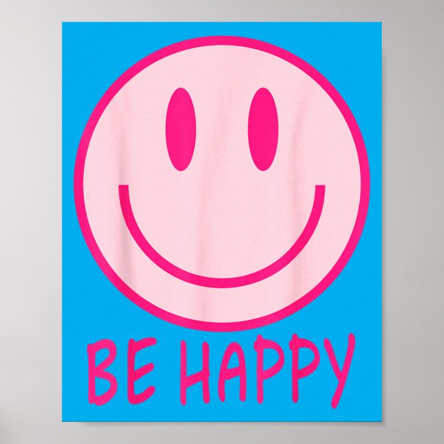 Sei glücklich 70er 80er nk Smiley Gesicht Glücklic Poster (Vorne)