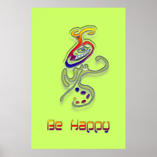 Sei glücklich Alien, Abstrakt Poster