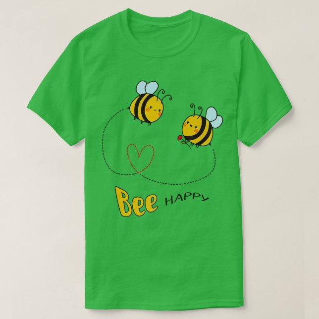 Sei glücklich Bee happy Bee Lover Beekeeper Summer T-Shirt (Design vorne)