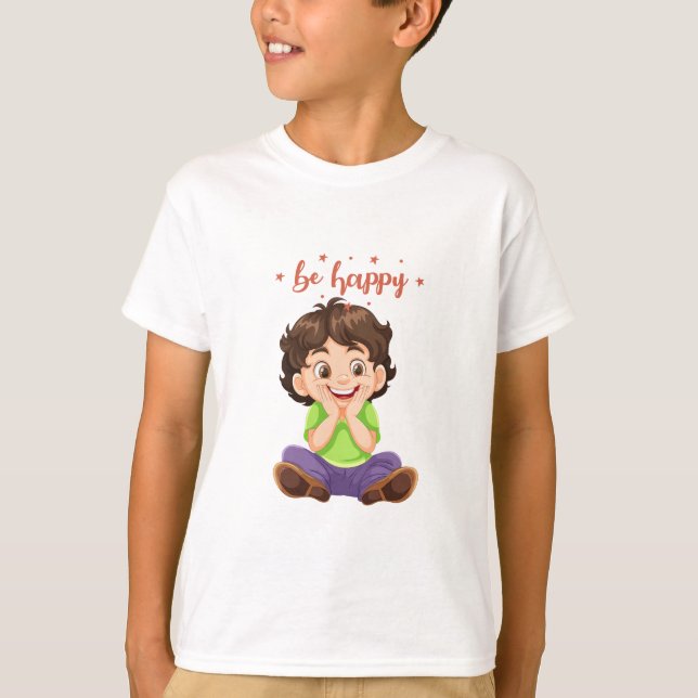 Sei glücklich beim Design T-Shirt (Vorderseite)