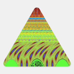 Sei glücklich bunt Polka Dot Motif Geschenk Dreieckiger Aufkleber