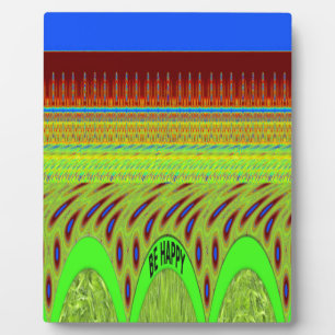 Sei glücklich bunt Polka Dot Motif Geschenk Fotoplatte