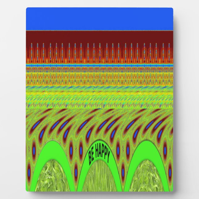 Sei glücklich bunt Polka Dot Motif Geschenk Fotoplatte (Vorderseite)