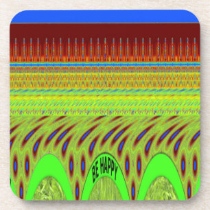 Sei glücklich bunt Polka Dot Motif Geschenk Getränkeuntersetzer