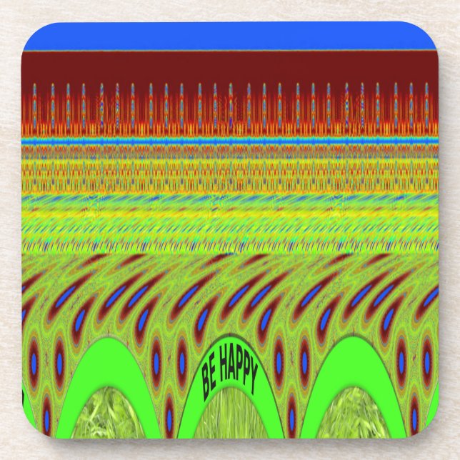 Sei glücklich bunt Polka Dot Motif Geschenk Getränkeuntersetzer (Vorderseite)