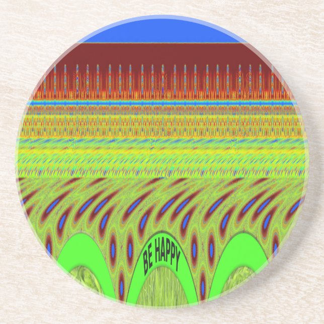 Sei glücklich bunt Polka Dot Motif Geschenk Getränkeuntersetzer (Vorne)