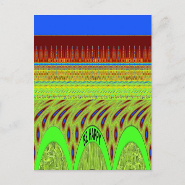 Sei glücklich bunt Polka Dot Motif Geschenk Postkarte (Vorderseite)