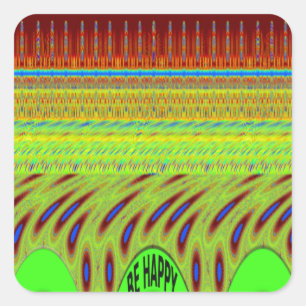 Sei glücklich bunt Polka Dot Motif Geschenk Quadratischer Aufkleber