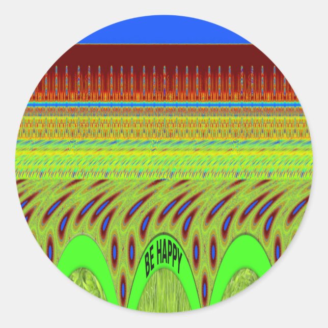 Sei glücklich bunt Polka Dot Motif Geschenk Runder Aufkleber (Vorderseite)