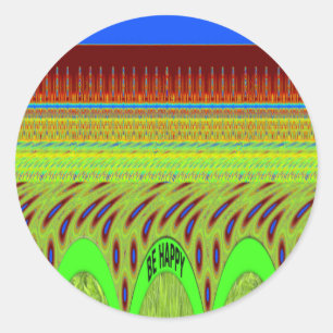 Sei glücklich bunt Polka Dot Motif Geschenk Runder Aufkleber