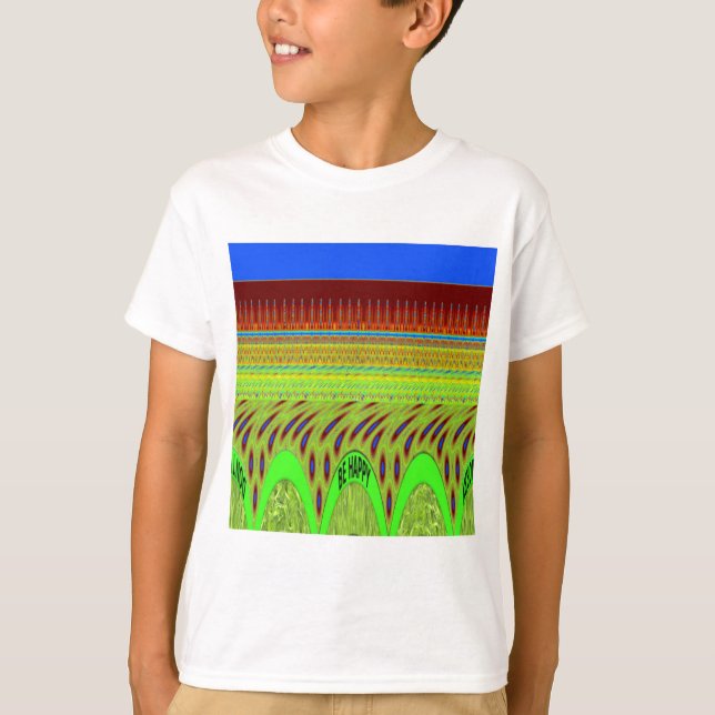 Sei glücklich bunt Polka Dot Motif Geschenk T-Shirt (Vorderseite)