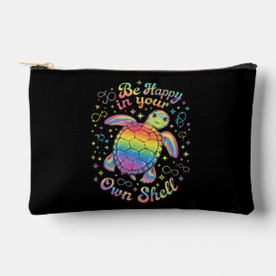 Sei glücklich in deiner eigenen Schale Regenbogen- Zubehörtasche