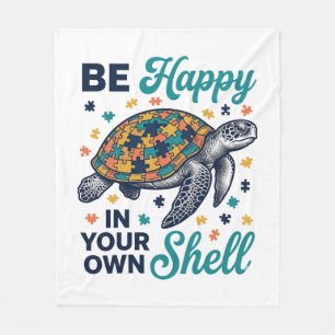 Sei glücklich in deiner eigenen Schildkröte-Shirt- Fleecedecke