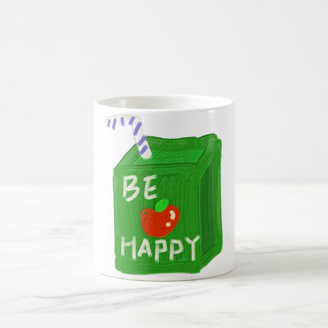 Sei glücklich mit Apple Design T-Shirts von Will P Kaffeetasse (Mittel)