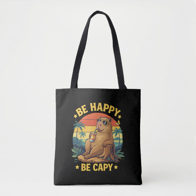 Sei glücklich, sei Capy Capybara lustiges Meme (Vorderseite)