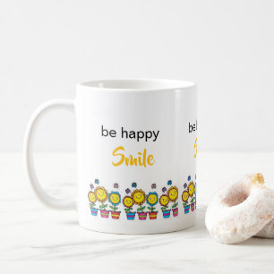 Sei Glücklich Sonnenblumen Florale Tasse