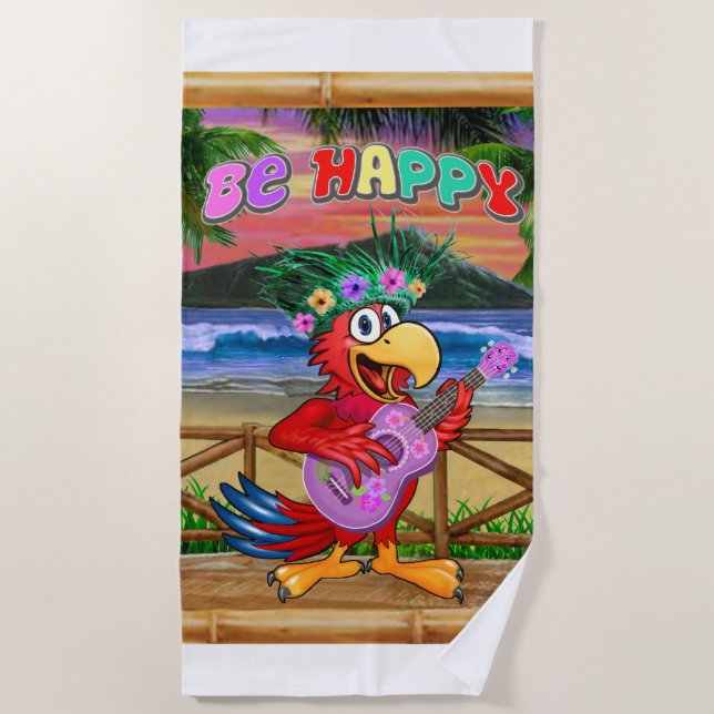 SEI GLÜCKLICH STRANDTUCH (Vorderseite)