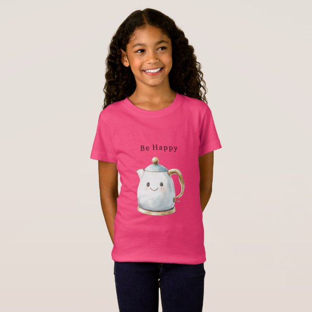 Sei Glücklich Süße Teekanne T-Shirt (Vorne ganz)