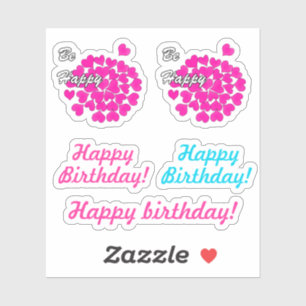 Sei glücklich! Typografie, Wunsch, Herz, Hochzeit, Aufkleber