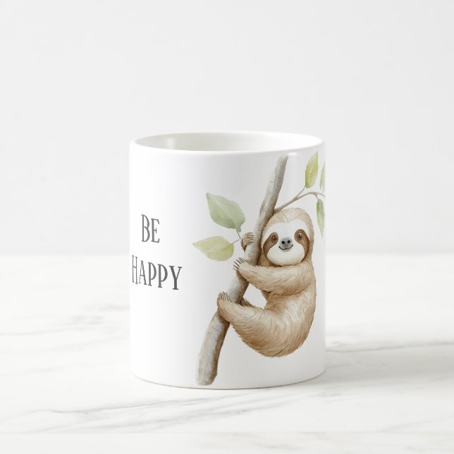 Sei glückliche Faultier im Baum Kaffeetasse (Mittel)