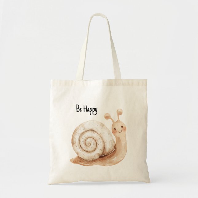 Sei Glückliche Schnecke Tragetasche (Vorne)