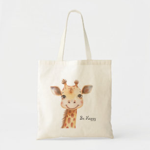 Sei glücklicher Giraffe Elefant Tragetasche